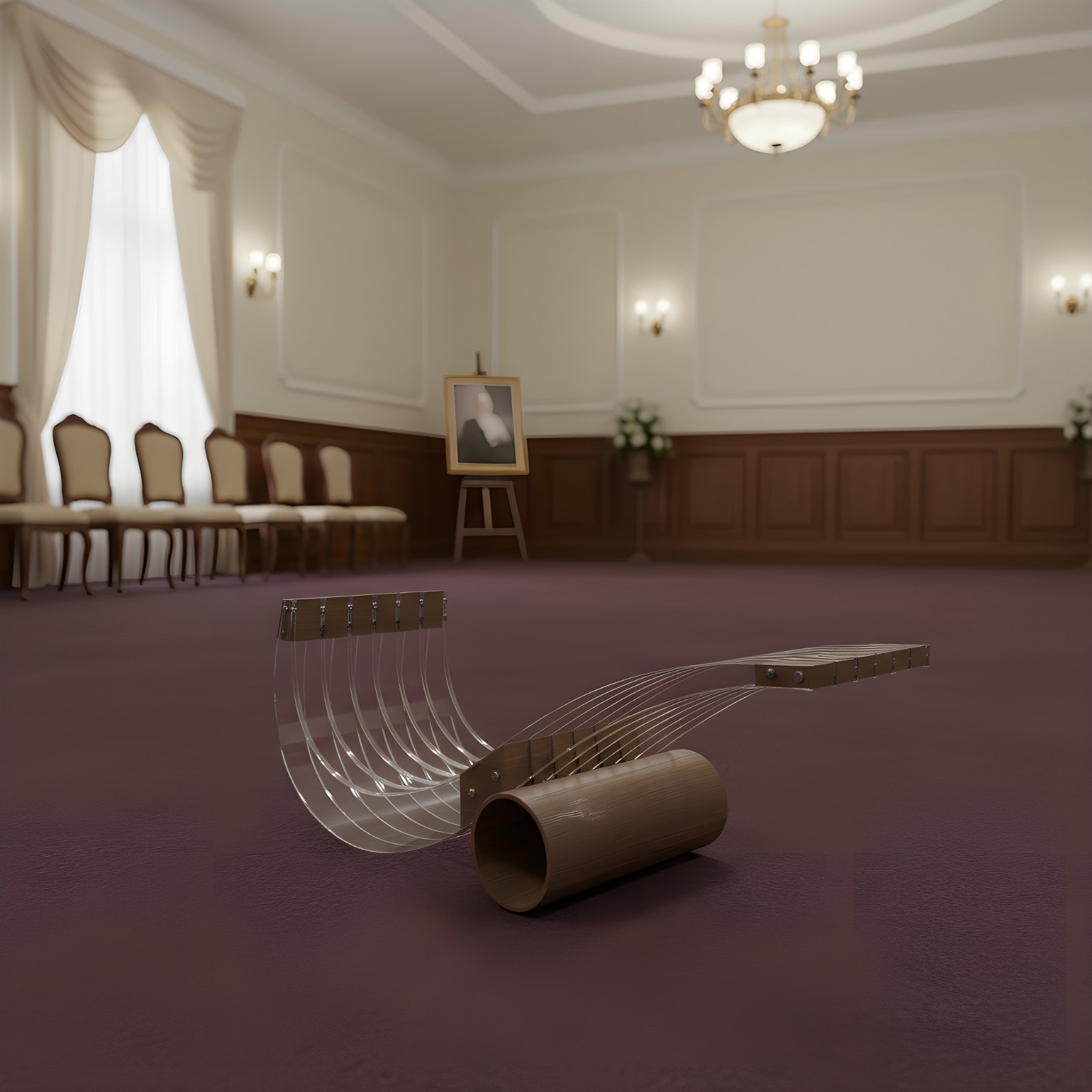 arredo funebre per casa funeraria con reggibara in plexiglass